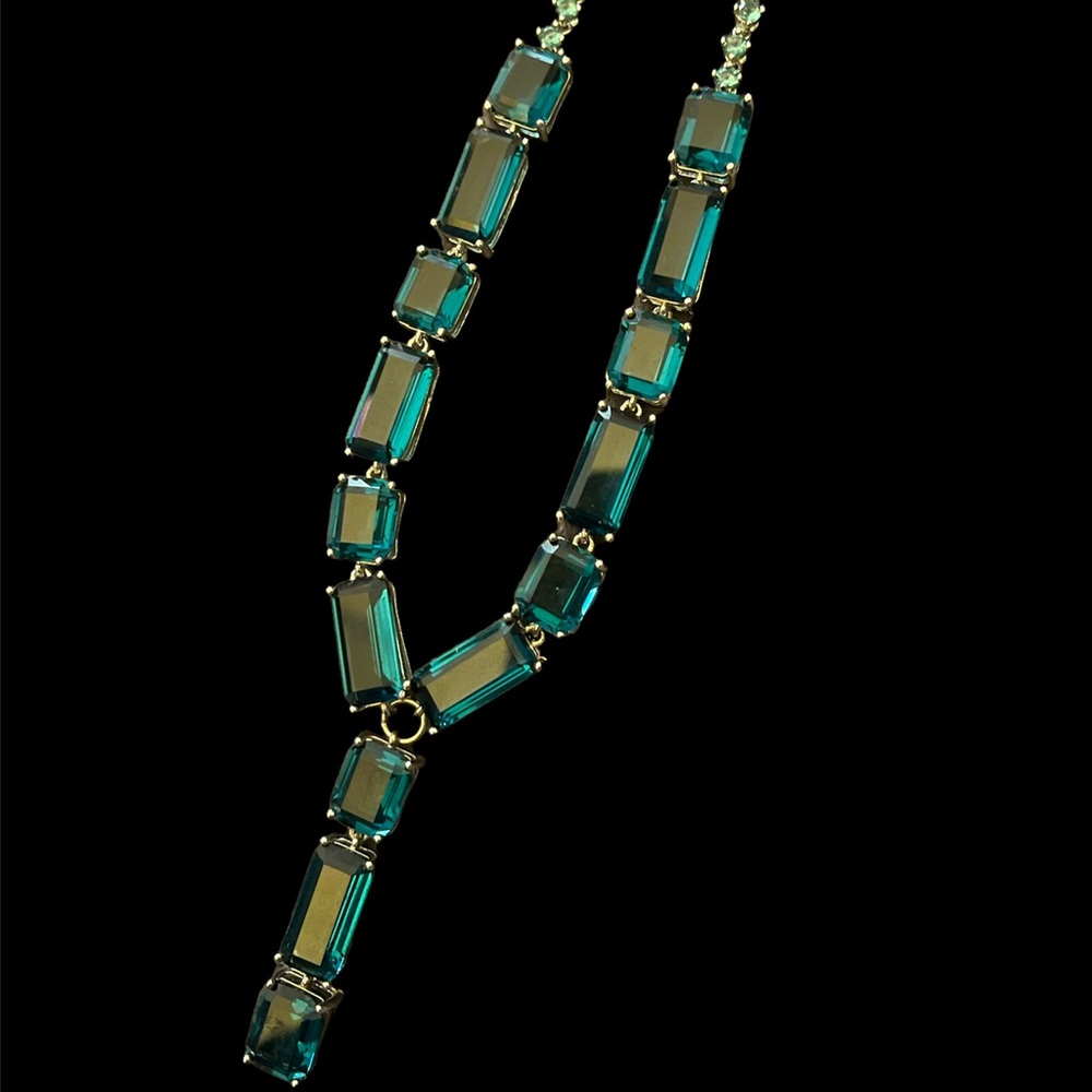 NEW blue topaz & sterling silver .925 Y necklace
